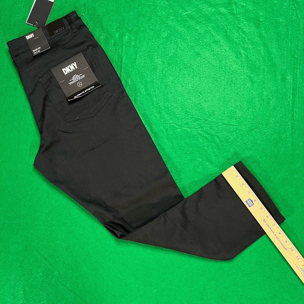 DKNY Ultimate Stretch Slim Fit Black Pants Stanton Mens Size 33 X 29